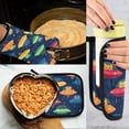 thumbnail image 5 of Yayeee Oven Mitts and Pot Holder Set of 2 Heat Resistant Kitchen Gloves Baking Hot Pad, Rainbow Space Cat, 5 of 5