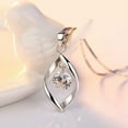 thumbnail image 6 of MATROOY Women 925 Sterling Silver Pendant Necklace Shiny Crystal Drop Leaf Jewerly-silver, 6 of 6