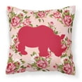 thumbnail image 2 of Carolines Treasures Rhinoceros Shabby Chic Roses Square Decorative Outdoor Pillow, 2 of 2