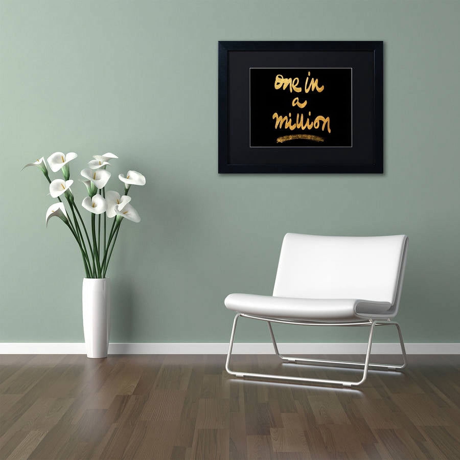 Trademark Fine Art "Million On Black" Canvas Art by Lisa Powell Braun, Black Matte, Black Frame