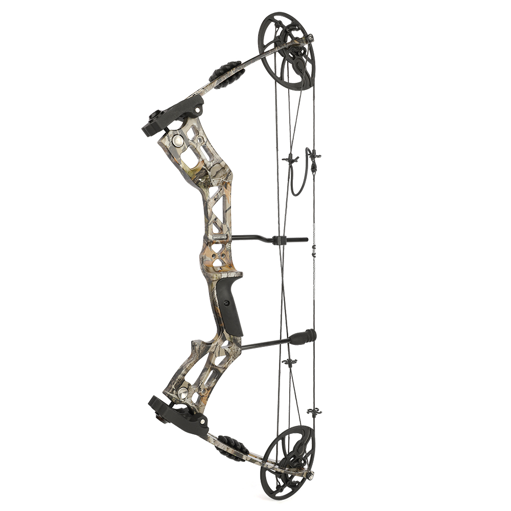 Adult Compound Bow, Adjustable 30-70 lbs Draw Weight, 23.5"-31" Draw Length, 30.5" Axle-to-Axle, 75% Let-Off, Aluminum Alloy Riser, Fiberglass Limbs, Black/Camouflage