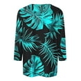 thumbnail image 5 of JTZGDY 3/4 Length Sleeve Tops for Women Loose Fit Casual Beach Tropical Printed Summer Crewneck Oversized Tunic Blouse Lightweight Cozy Graphic Vacation T-Shirts Multicolor#07 S, 5 of 6
