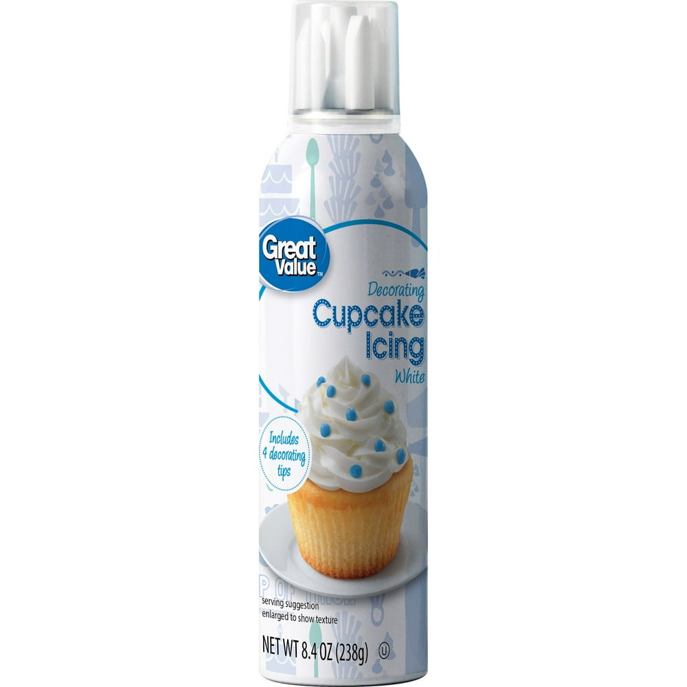 Great Value White Decorating Cupcake Icing, 8.4 Oz