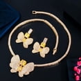 thumbnail image 3 of Lovely Yellow Baguette Butterfly CZ Stone Choker Jewelry Set for Brides Wedding, 3 of 7