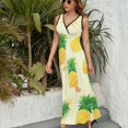 thumbnail image 3 of Lunarable Pineapple Sleeveless Dress Female Clothing Dress Women Summer 2025 Dress, 3 of 7