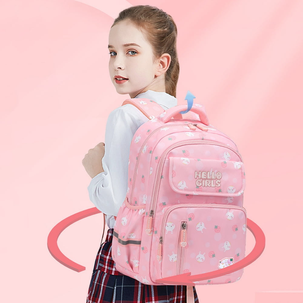RAISTYW School Backpacks School Bags for Girls, Shoulder Middle High School Bookbags, Primary School Season Gift, Pink