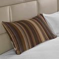 thumbnail image 2 of Abstract Knitted Quilt Pillowcover, Retro Vertical Striped Background in Different Shades of Earthen Tones Image, Standard King Size Pillow Cover for Bedroom, 36" x 20", Tan and Brown, by Ambesonne, 2 of 2
