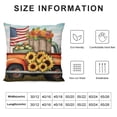 thumbnail image 5 of JRXY Happy Harvest Throw Pillow Covers Fall Decorative Pillows Cover Red White Blue Pickup Truck Pumpkins&amp;Sunflowers Print Patriotic Autumn Cushion Case Rustic Home Decor 24x24in, 5 of 5