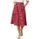 thumbnail image 1 of Falda midi de una línea con estampado floral para mujer Allegra K Faldas vintage de gasa de verano rojo M, 1 of 6