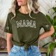 thumbnail image 4 of Camiseta Penkiiy Mama Mujer Manga Corta Tops Tejas Gráficas Trendy Camiseta Casual Mamá S Verde, 4 of 4