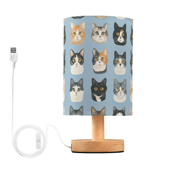 Yayeee Table Lamp for Bedroom Nightstand LED Portable Bedside Warm Light, Cartoon Cute Cat