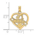thumbnail image 4 of 14k Yellow Gold #1 WIFE Heart Charm Pendant, 4 of 4