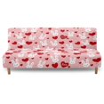 thumbnail image 2 of SCRAWLGOD Rabbit Love Heart Print Sofa Slipcover Without Armrest for Valentine's Day Stretch Soft Couch Slipcover Washable Non Slip Sofa Cover, 2 of 9