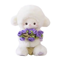 Wizlet Baby Sheep Bouquet Lamb Plush Toy , 11.8" Rose-Bouquet Lamb Stuffed Animals for Girls Unique Hug Birthday, Anniversary, Valentine’s Day Or Home Decor (Purple)