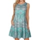 thumbnail image 1 of Moda mujer sin mangas Rounk cuello verano cómodo estampado bolsillos Casual suelta tanque vestido Fridja  qr2737, 1 of 8