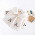 thumbnail image 3 of Owordtank Toddler Girls Faux Fur Coat Cute Cartoon Embroidery Lapel Button Plush Warm Winter Outerwear, 3 of 6