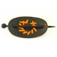 thumbnail image 2 of Pastel Oval Faux Leather Star Print Hair Stick Barrette, Orange, 1 ct, 2 of 3