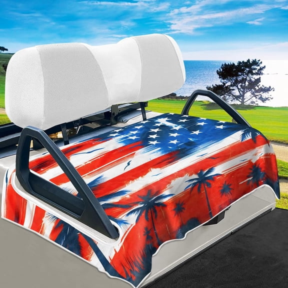 American Flag Golf Cart Seat Covers, Universal Fit for EZGO, Club Car, Yamaha 51"x31", 2 Passenger Golf Cart Seat Protector, Durable Washable