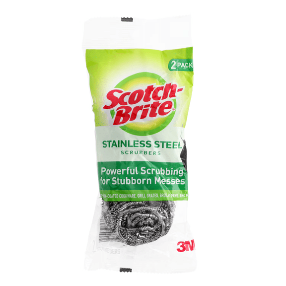 2/PK Scotch Brite Stainless Steel Scrubber Scrubbing Scouring Pad