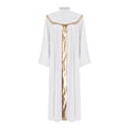 thumbnail image 3 of Doomiva Women Church Robe Metallic Shiny Flared Sleeve Loose Fit Choir Clergy Maxi Dress Minister Pastor Robe White XXL, 3 of 4