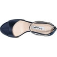 thumbnail image 5 of NINA Womens Navy Cushioned Ankle Strap Embellished Volanda Almond Toe Stiletto Zip-Up Dress Sandals 9 M, 5 of 6
