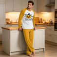 thumbnail image 3 of Dwelliawo Casual Mens Halloween Nightwear Set, Raglan Crew Neck Long Sleeve Top And Pants, Soft Knit Relaxed Fit Pajamas For Indoor Daily Use Yellow XL, 3 of 4