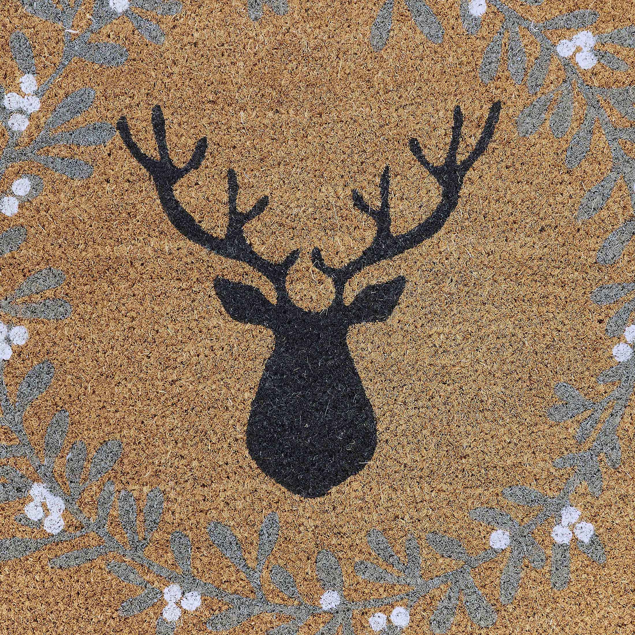 My Texas House Holiday Reindeer Coir Doormat, 24" x 36"