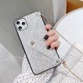 thumbnail image 3 of for iPhone 13 Pro Max Bling Glitter Diamond Phone Case with Card Holder and Strap for Women Girls,Crossbody Chain,Kickstand Magentic Folio,Snap Clasp,Cute Phone Wallet Cases Envelope Design, White, 3 of 8