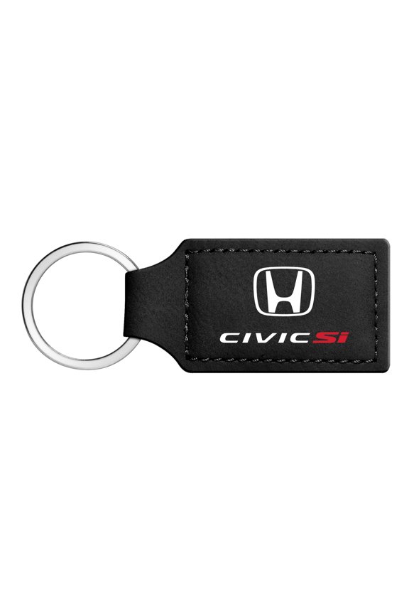 for Honda Civic Si Rectangular Black Leatherette Key Chain, Official Licensed