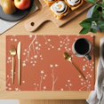 thumbnail image 2 of Fall Botanical Placemats Set of 8, Orange Autumn Maple Leaf Farmhouse Placemats for Dining Table, Place Mats for Kitchen Tabletop, Waterproof Wipeable Dining Table Mats Set, 2 of 9