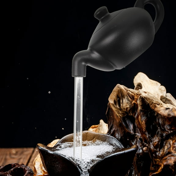 AURARMLET Teapot Waterfall Fountain 4.72x2.75x2.36in Decorative Indoor Tabletop Water Feature for Home and Office