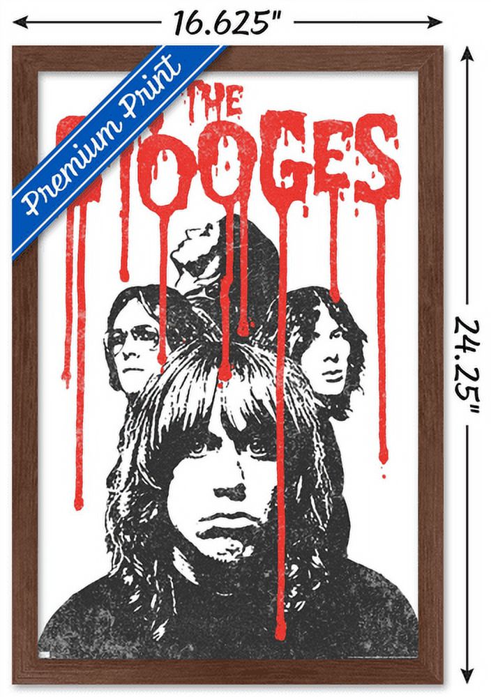 The Stooges - Bleeding Logo Wall Poster, 14.725" x 22.375", Framed