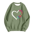 thumbnail image 2 of Arlun Womens Dog Mom Sweatshirts Trendy Heart Dog Paw Printed Color Block Long Sleeve Crewneck Casual Cute Sweatshirts Soft Comfy Loose Pullover Tops 1-Green S, 2 of 2