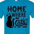 thumbnail image 4 of Inktastic Home is Where My Cats Are with Cat Illustration and Pawprints T-Shirt, 4 of 5