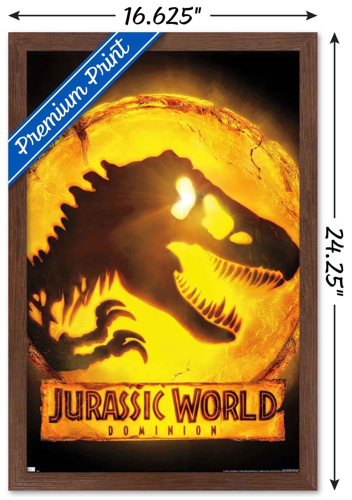 Jurassic World: Dominion - Logo One Sheet Wall Poster, 14.725" x 22.375" Framed