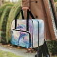 thumbnail image 3 of ZIATUBLE Sea Dolphins Sewing Machine Storage Case Rainbow Traveling Bag with Zipper Portable Sewing Machine Handbag Easy to Clean Sewing Machine Storage Bag Zips Open Completely, 3 of 7