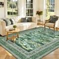 thumbnail image 6 of Floral Living Room Rugs, Washable Large Non-Slip Accent Dining Room Rug, Soft Low-Pile Decorative Rugs, Bordered Water Lily Print Rug for Home, 6 of 9