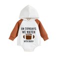 thumbnail image 1 of Gibobby Mameluco polar Bebé recién nacido bebé Unisex algodón Patchwork otoño fútbol estampado Rugby manga larga con capucha mono ropa(Blanco, 18-24 Meses), 1 of 5