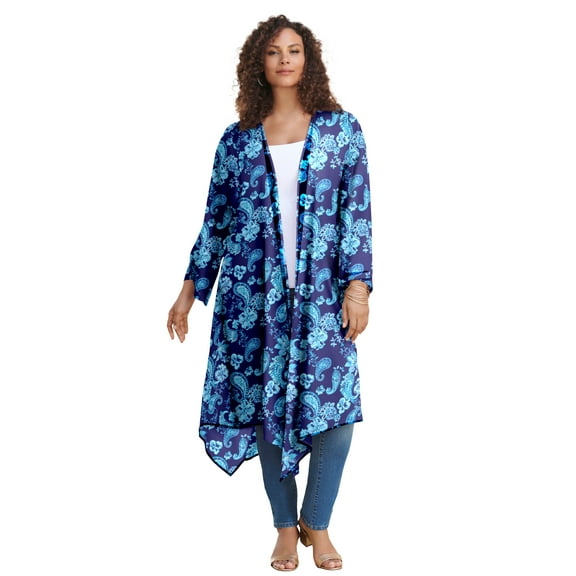Roaman's Women's Plus Size Hanky Hem wrap