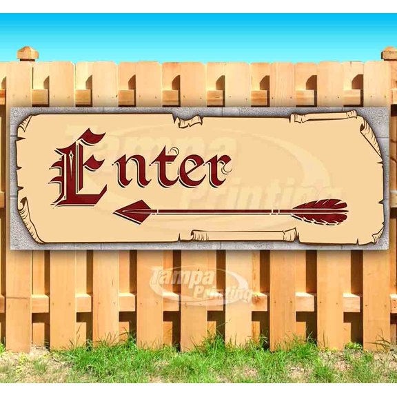 Enter Arrow 13 oz Vinyl Banner With Metal Grommets