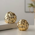 thumbnail image 3 of For Living Room, Bedroom, Office Desktop Chain Link Decor Modern Ceramic Knot Decor Bookshelf Decor Entryway Table Decor Coffee Table Decor Shelf Decor Accents Gold L 1PCS, 3 of 9