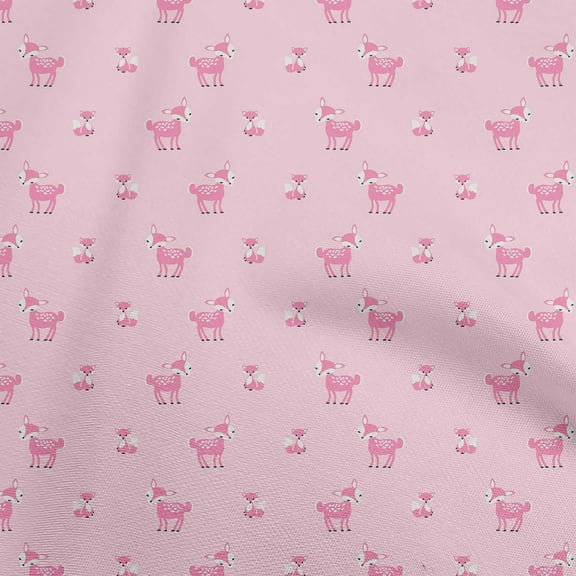 oneOone Cotton Silk Light Pink Fabric Animal Craft Projects Decor Fabric Printed By The Yard 42 Inch Wide
