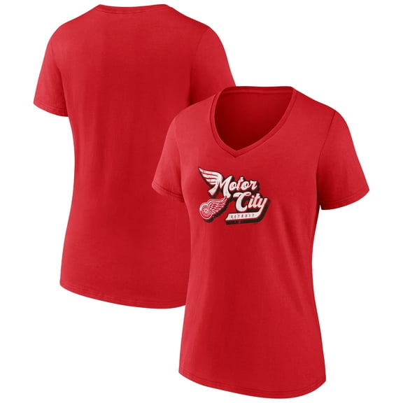 Women's Red Detroit Red Wings Active Edge V-Neck T-Shirt