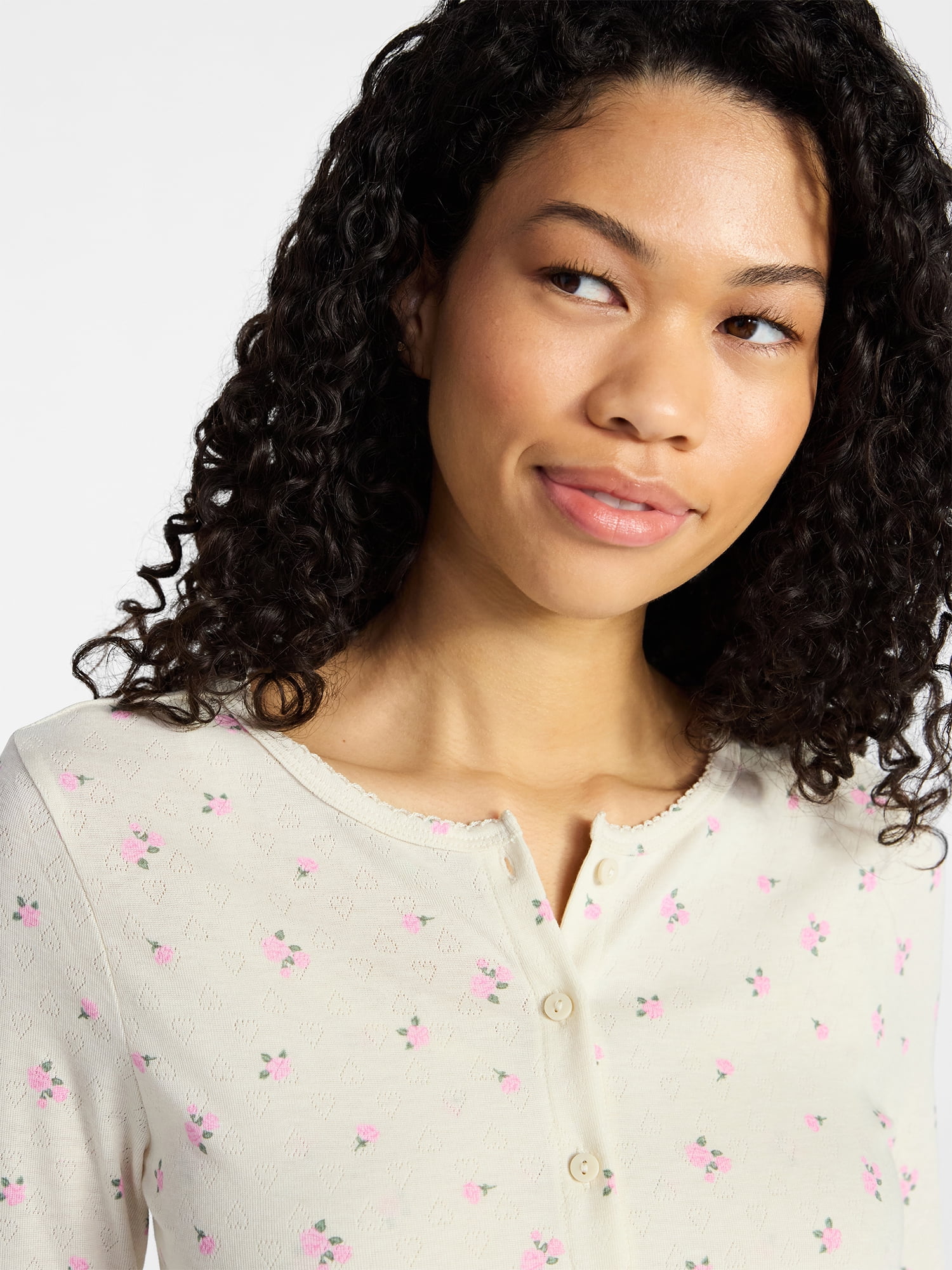 No Boundaries Sleep Pointelle Knit Cardigan, Women’s XXS-3X