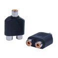 thumbnail image 2 of 2 pcs RCA AV splitter Y adapter 1 female 2 female black, 2 of 4