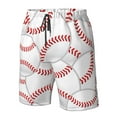 thumbnail image 3 of Wukai Baseballs Print Beach Trunks with Compression Liner Swimsuit Quick Dry Beach Sports Shorts with Pocket-Large, 3 of 8