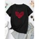 thumbnail image 2 of Camiseta de verano para mujer Suave elegante con Cuello redondoWomen's Casual Black T-Shirt with Red Heart Tree Graphic - Short Sleeve, Round Neck, Comfortable Polyester Blend, Ideal for Summer Fash, 2 of 7