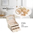 thumbnail image 3 of ZYHYPWW 3-Tier Lockable Jewelry Organizer, Portable Storage Case with Removable Tray for Rings, Necklaces and Earrings, 6.7 x 5.5 x 5.1 in, 3 of 7