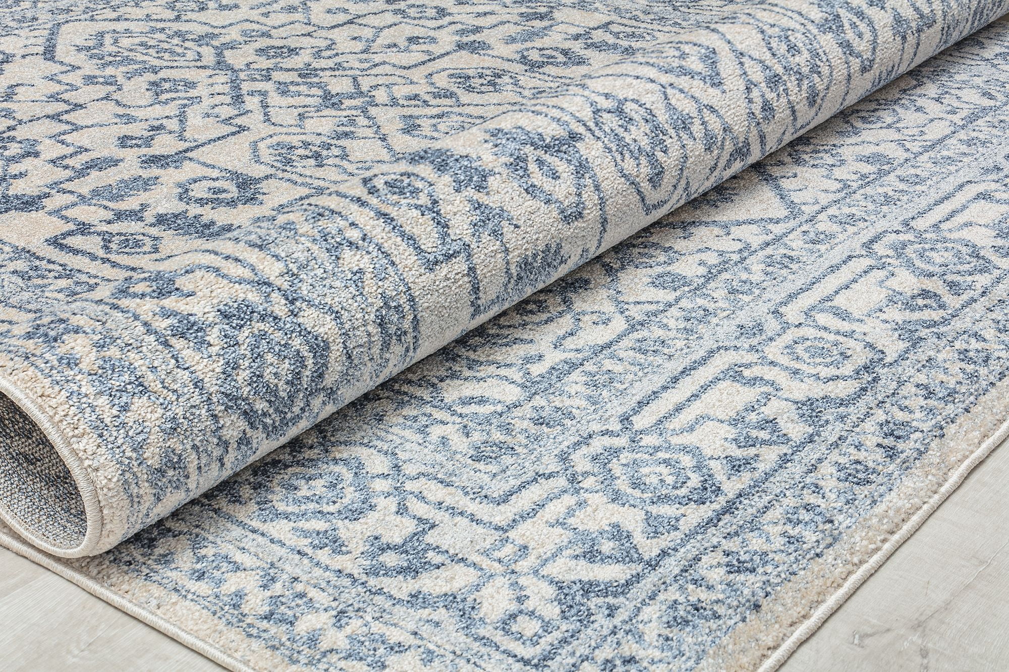 Mason Brooks Lexa NS70A Dusky Blue Tribal Vintage Ivory Area Rug, 8'0"X10'0"