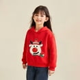 thumbnail image 4 of Tfken Sweatshirt For Girls Size 5-6 Years Hooded Christmas Reindeer Print Hoodies Long Sleeve Casual Outwear Red Tops, 4 of 4